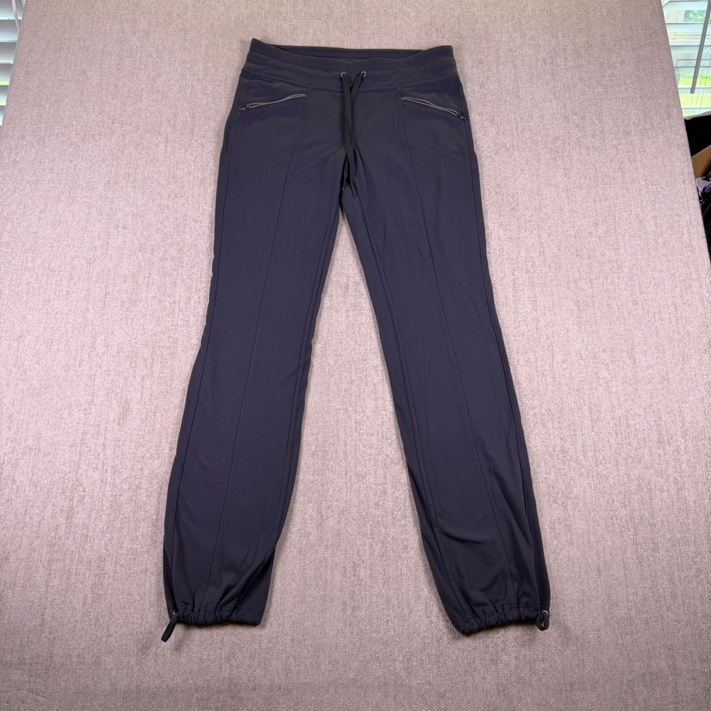 Athleta Jogger Pants Womens Small Navy Blue Supplex Nylon Drawstring Bungee Hem